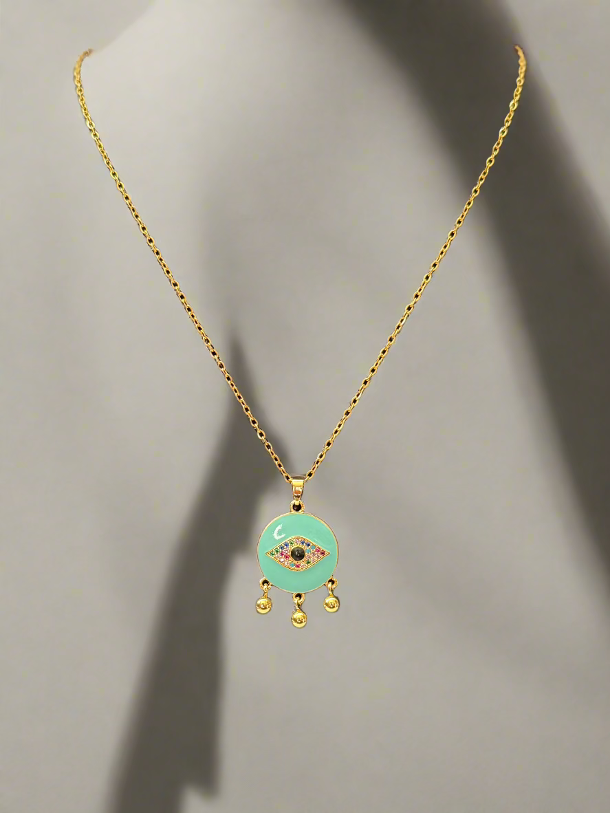Turquoise Evil Eye Pendant Necklace