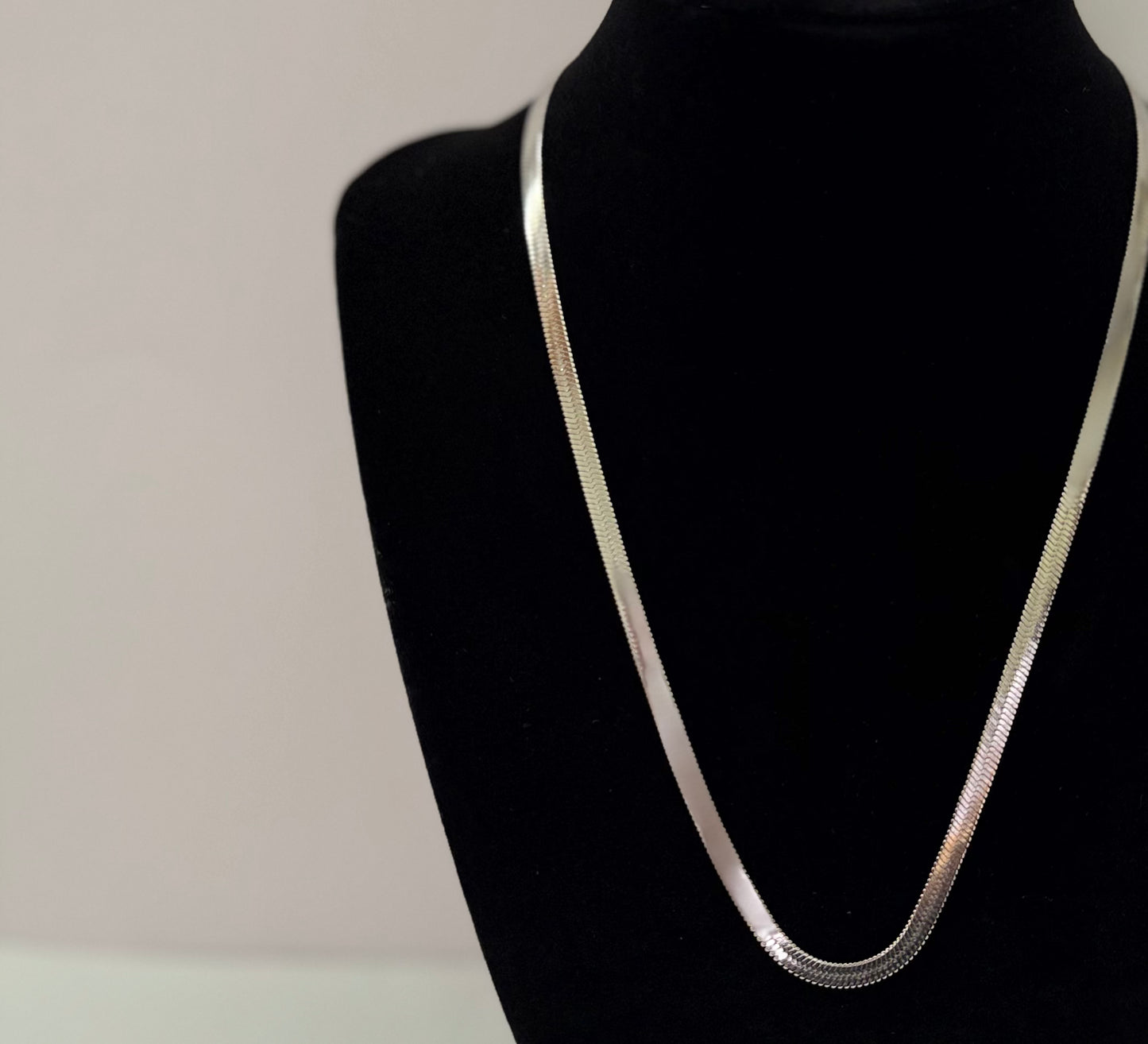Sleek Silver-Tone Snake Chain Necklace
