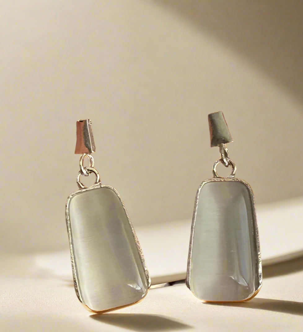 Silver Moonlight Crystal Drop earrings