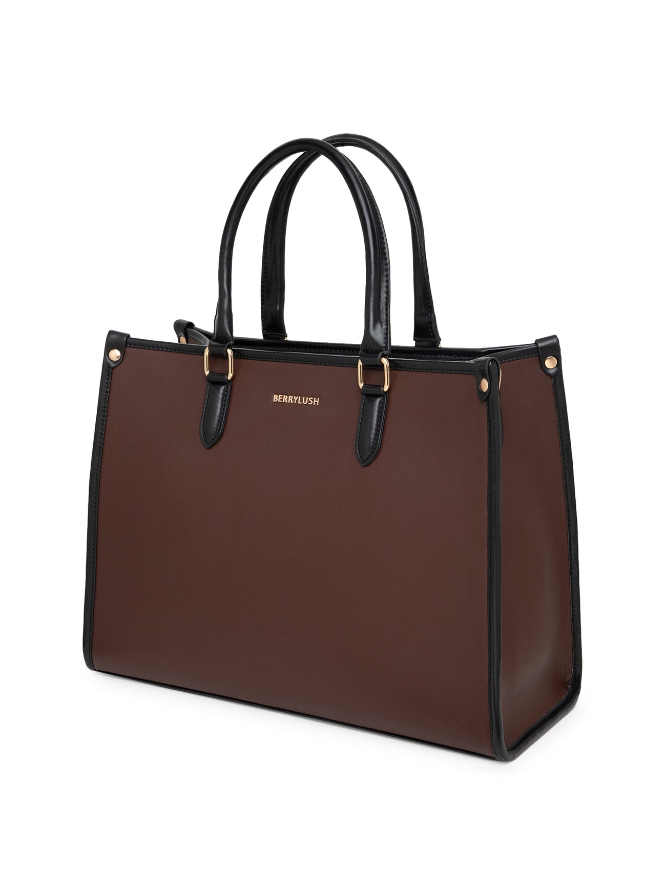Berrylush Women Brown Solid Detachable Sling Strap Casual Tote bag