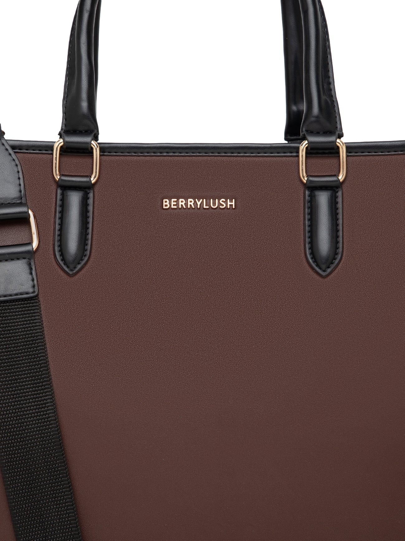 Berrylush Women Brown Solid Detachable Sling Strap Casual Tote bag