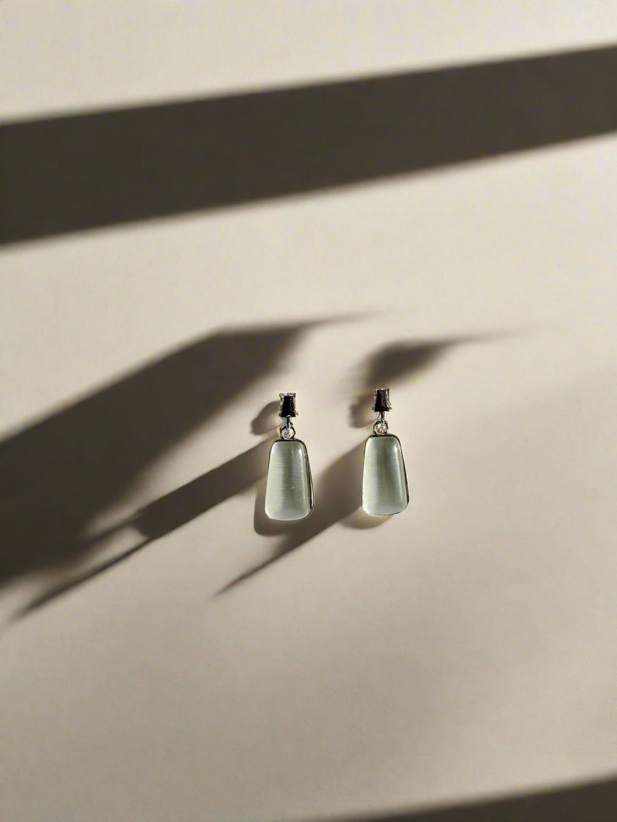 Silver Moonlight Crystal Drop earrings