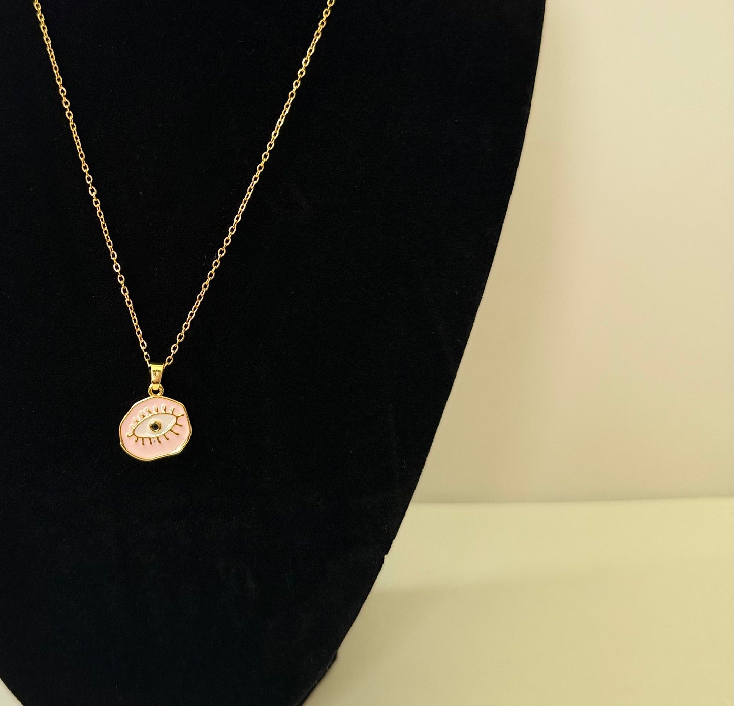 Pink Evil Eye Protection Pendant Necklace