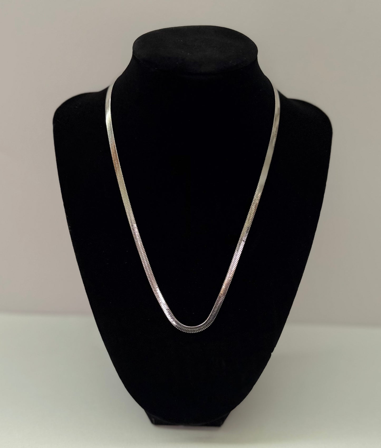 Sleek Silver-Tone Snake Chain Necklace